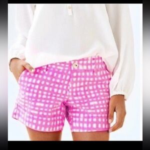 Lilly Pulitzer Callahan Pascha Pink Gingham Shorts Sz 0